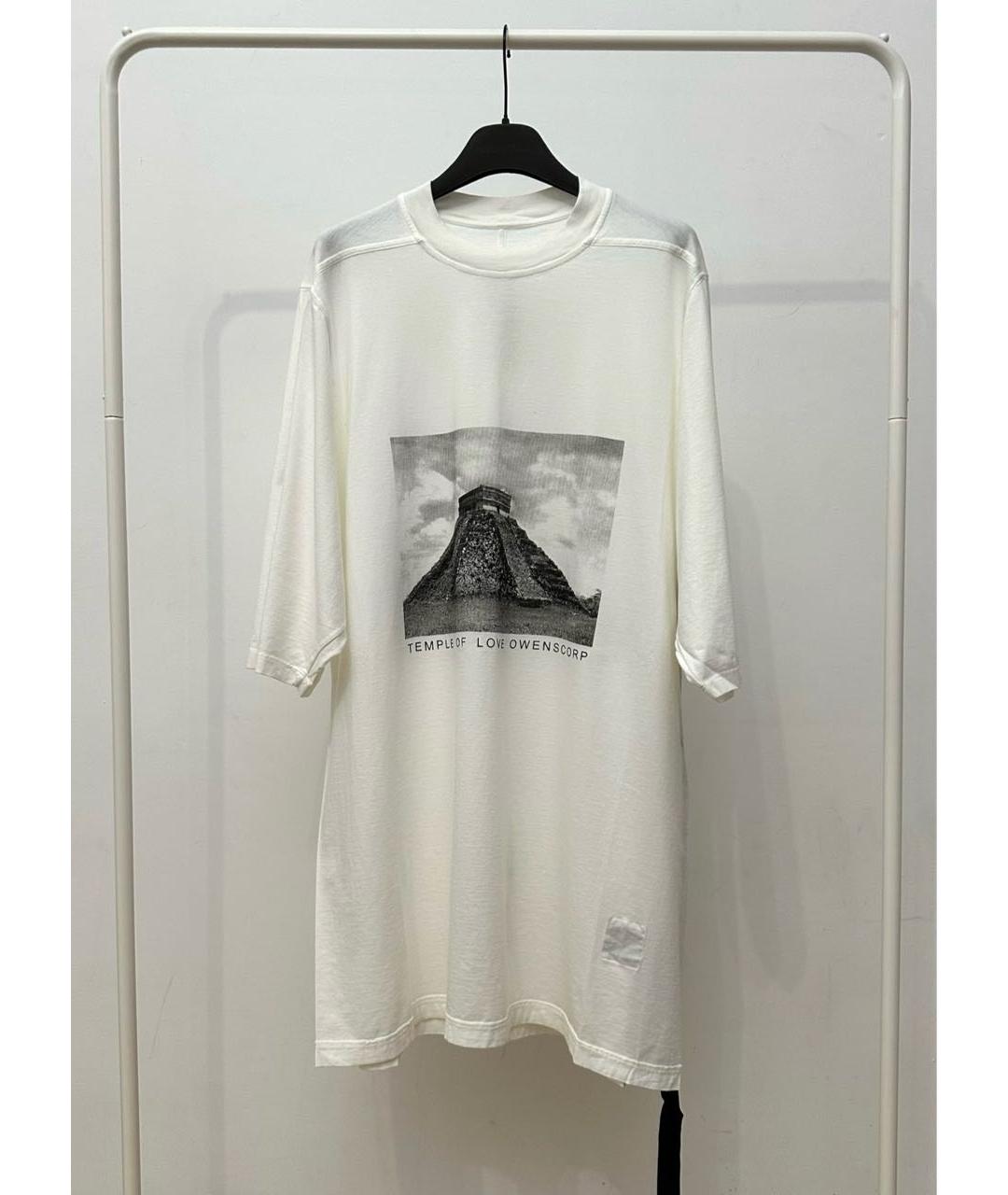 RICK OWENS DRKSHDW Белая хлопковая футболка, фото 6