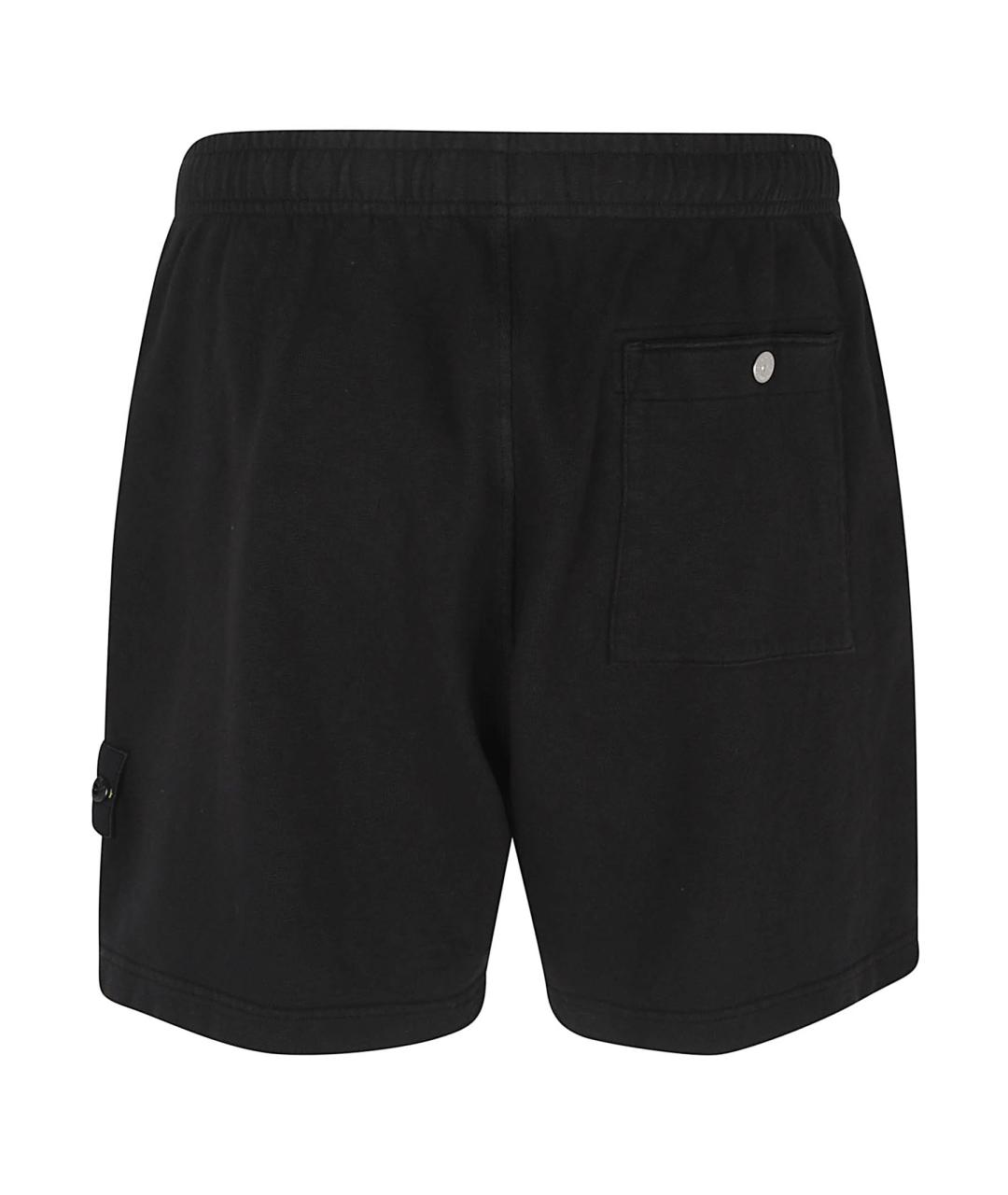 STONE ISLAND Черные хлопковые шорты, фото 3
