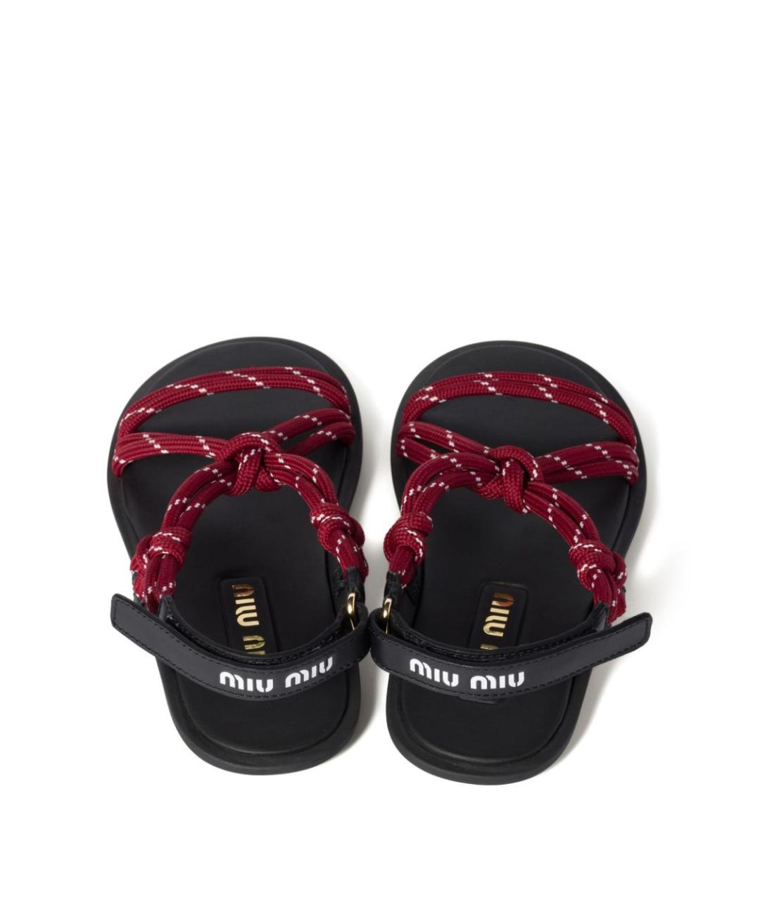 MIU MIU Бордовые синтетические сандалии, фото 3