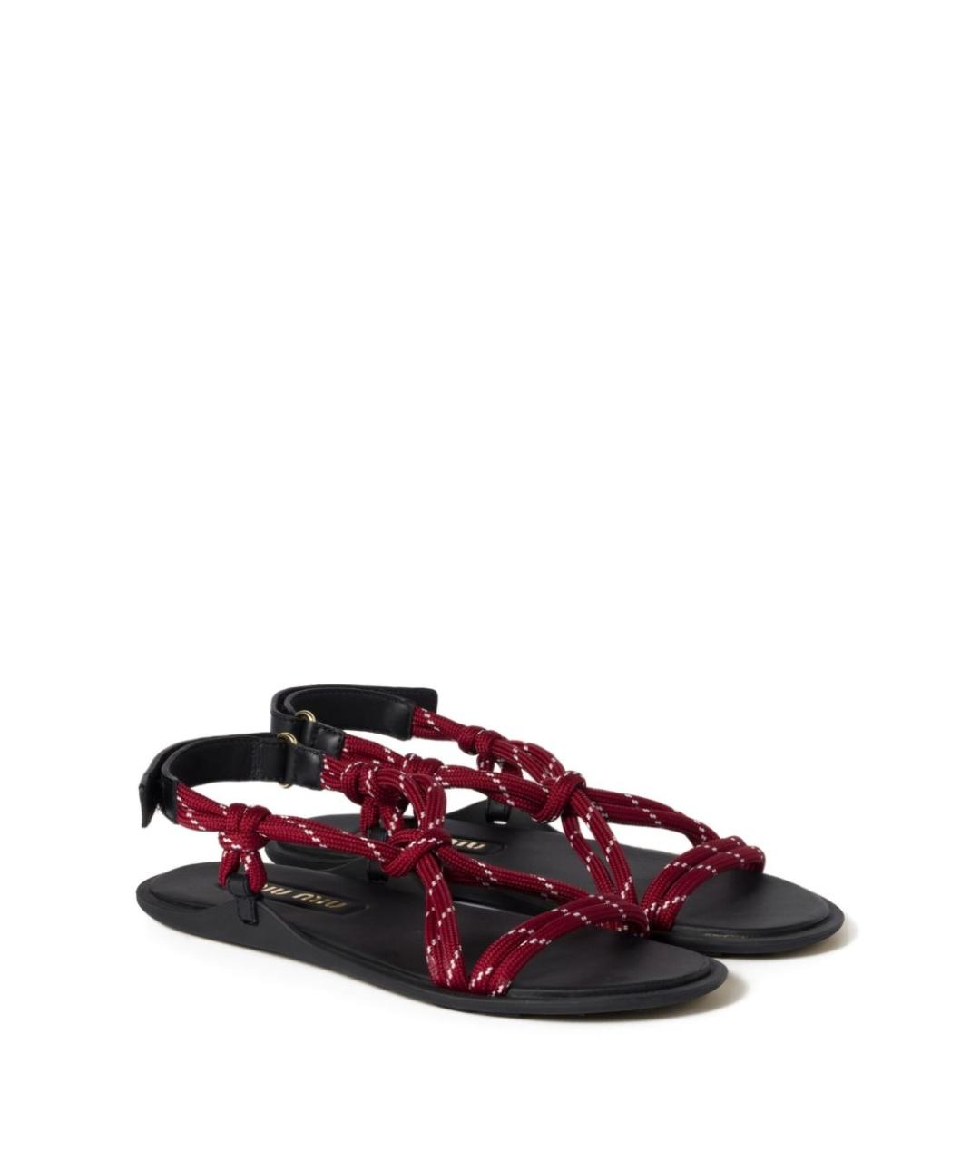 MIU MIU Бордовые синтетические сандалии, фото 2