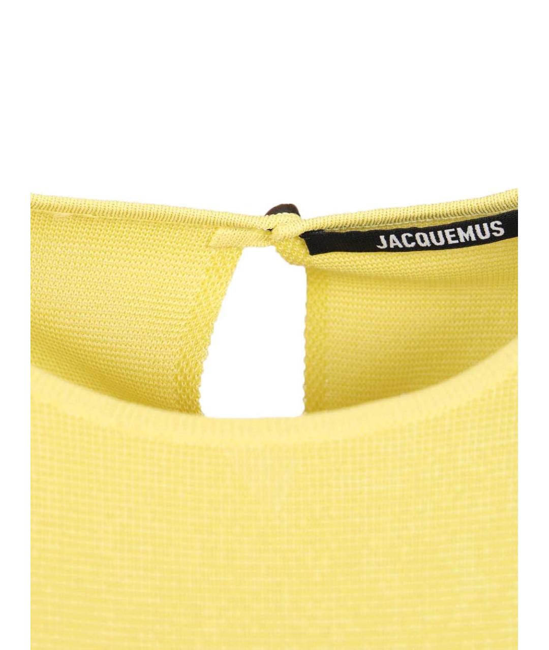 JACQUEMUS Желтое полиэстеровое повседневное платье, фото 4