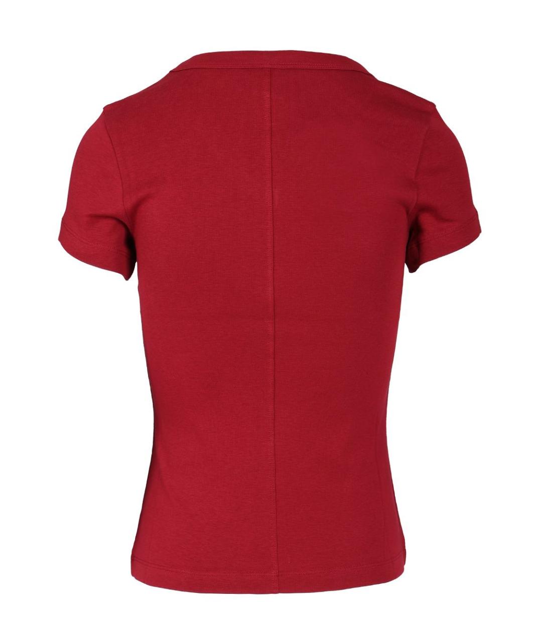 FLORE FLORE Красная хлопковая футболка, фото 2