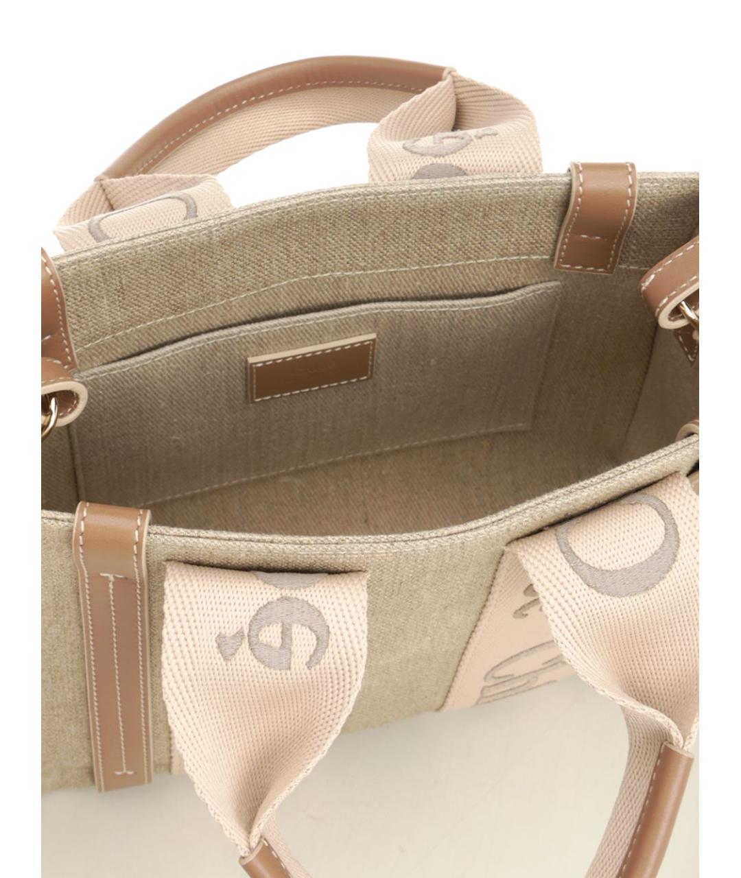 CHLOE Бежевая тканевая сумка тоут, фото 4