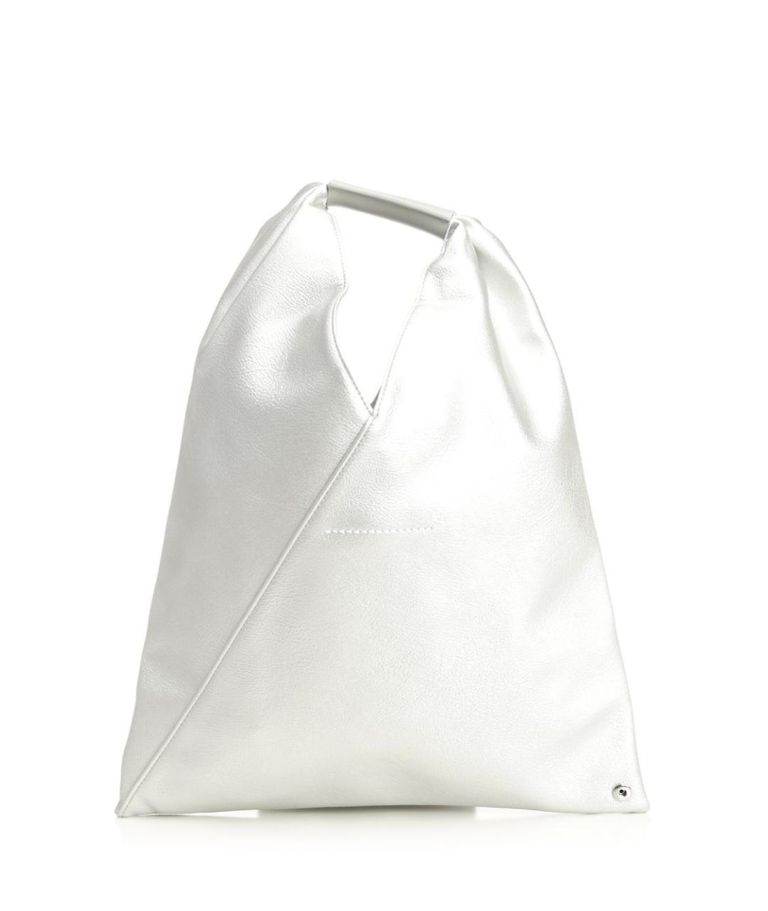 MM6 MAISON MARGIELA Серебряная сумка с короткими ручками из искусственной кожи, фото 3