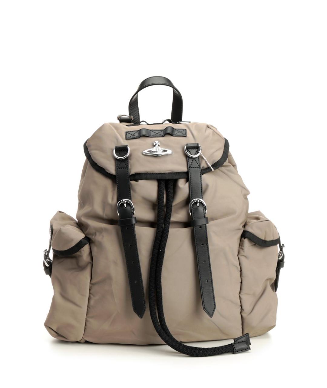 VIVIENNE WESTWOOD Бежевый тканевый рюкзак, фото 1