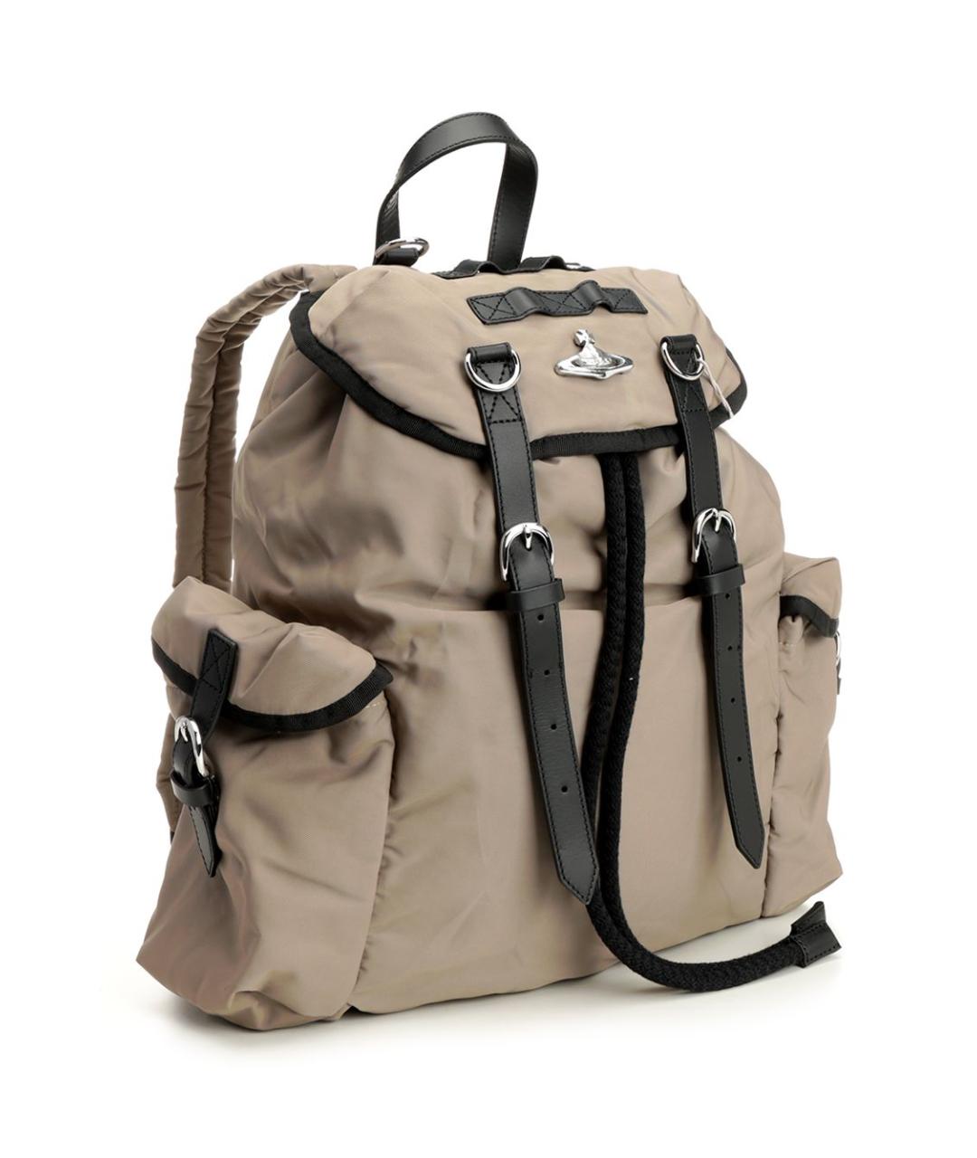 VIVIENNE WESTWOOD Бежевый тканевый рюкзак, фото 2