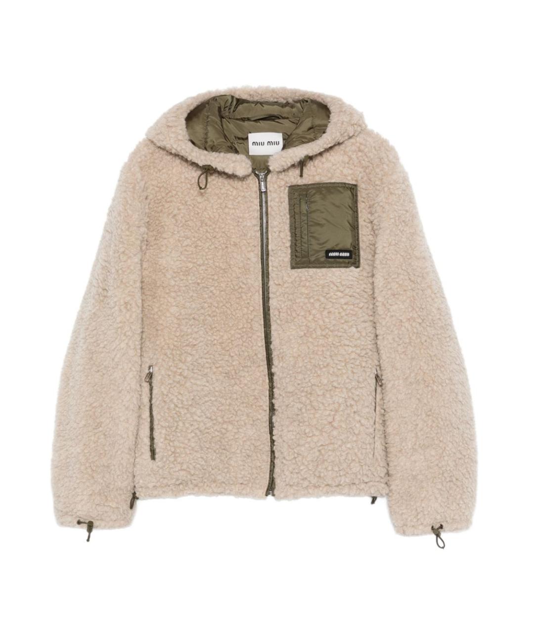 MIU MIU Бежевая шерстяная куртка, фото 1