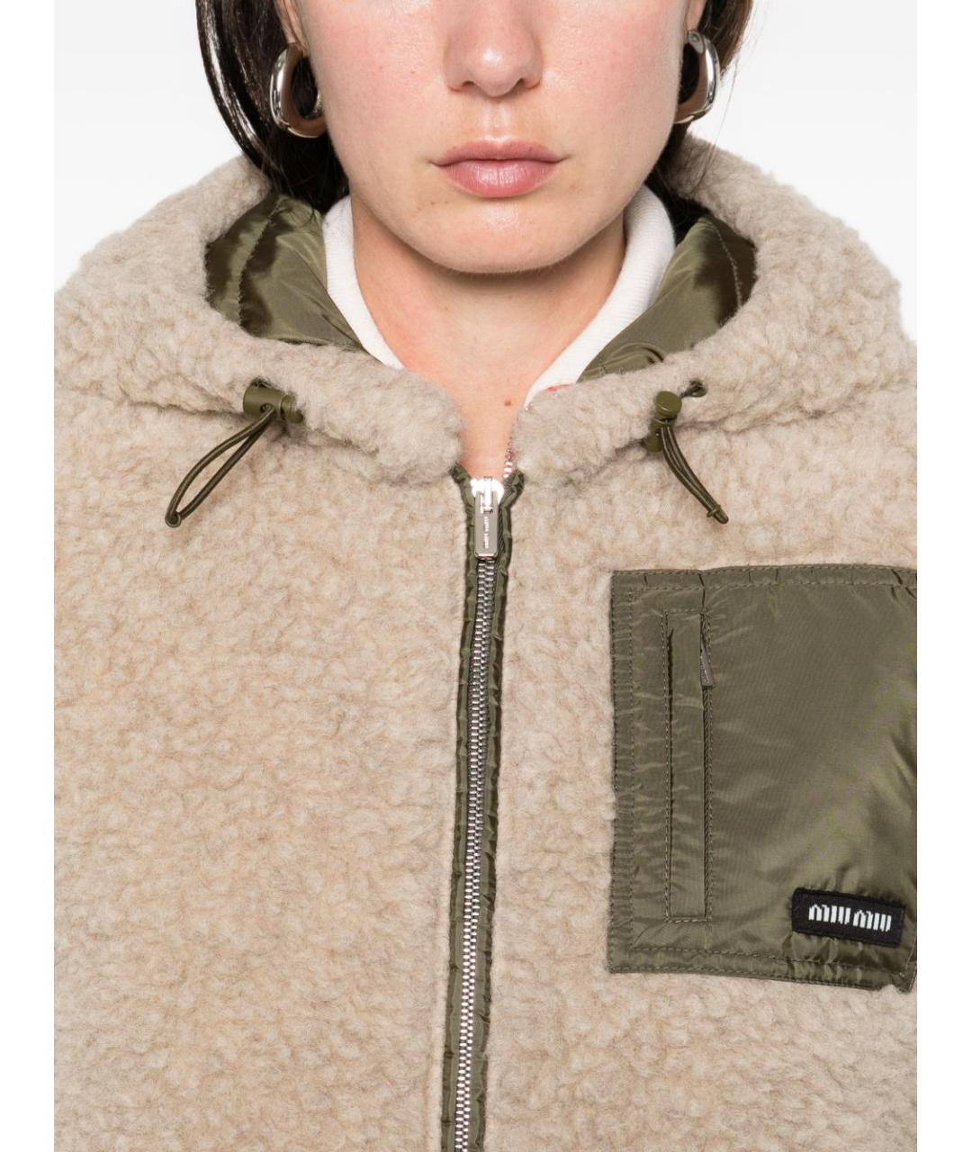 MIU MIU Бежевая шерстяная куртка, фото 3