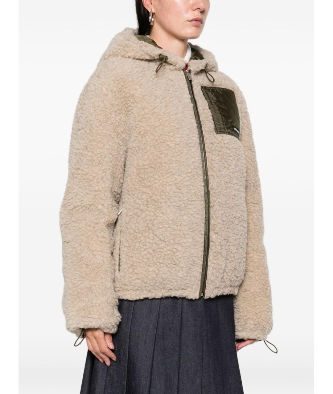 MIU MIU Бежевая шерстяная куртка, фото 4