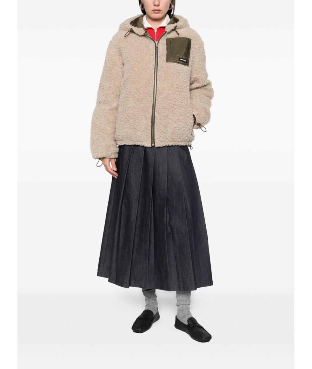 MIU MIU Бежевая шерстяная куртка, фото 2