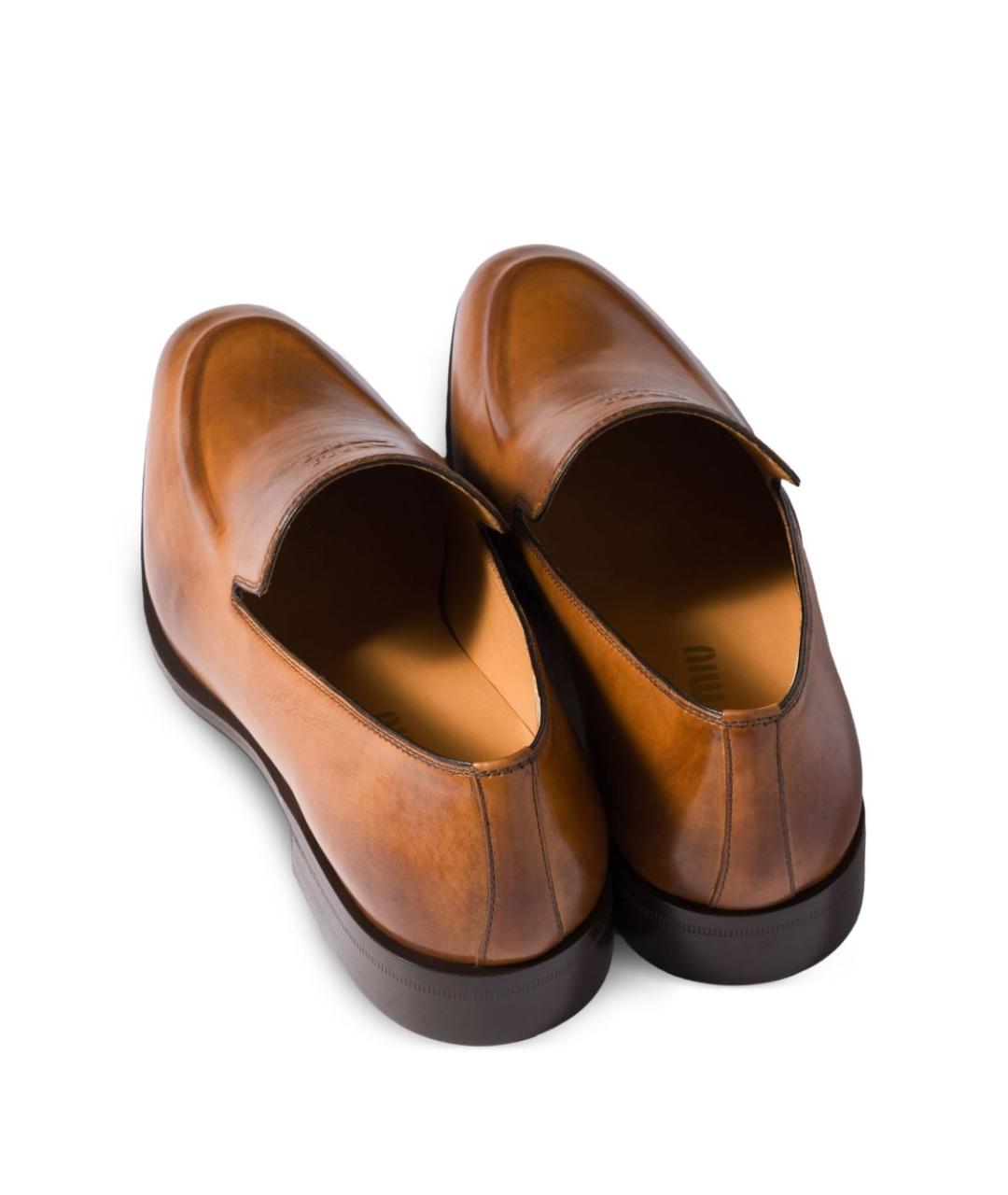 MIU MIU Коричневые кожаные лоферы, фото 4