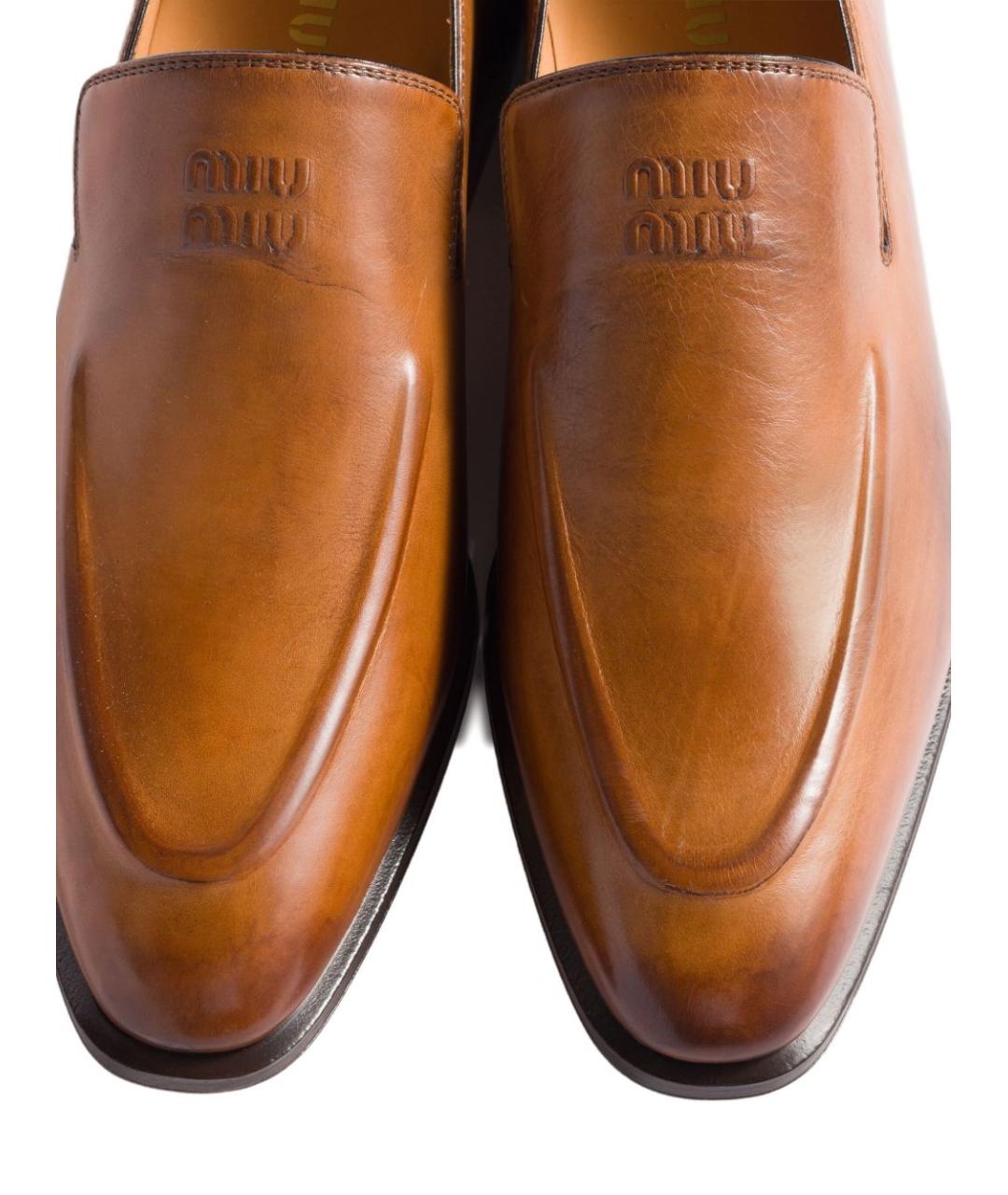 MIU MIU Коричневые кожаные лоферы, фото 2