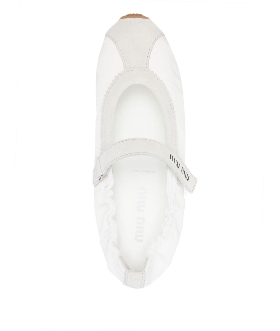 MIU MIU Белые синтетические балетки, фото 2