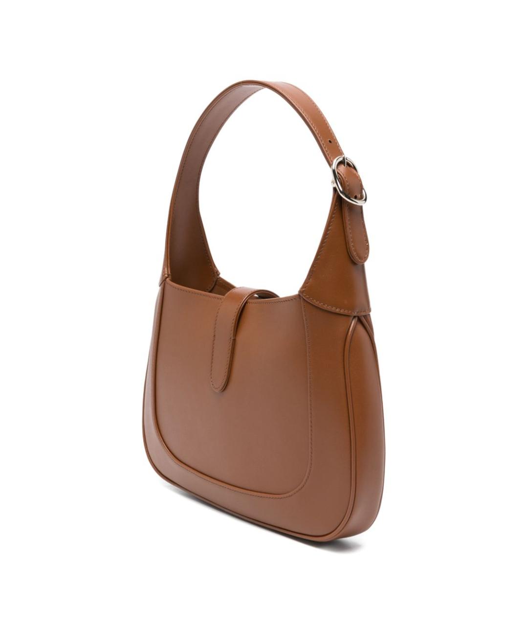 GUCCI Коричневая кожаная сумка с короткими ручками, фото 5