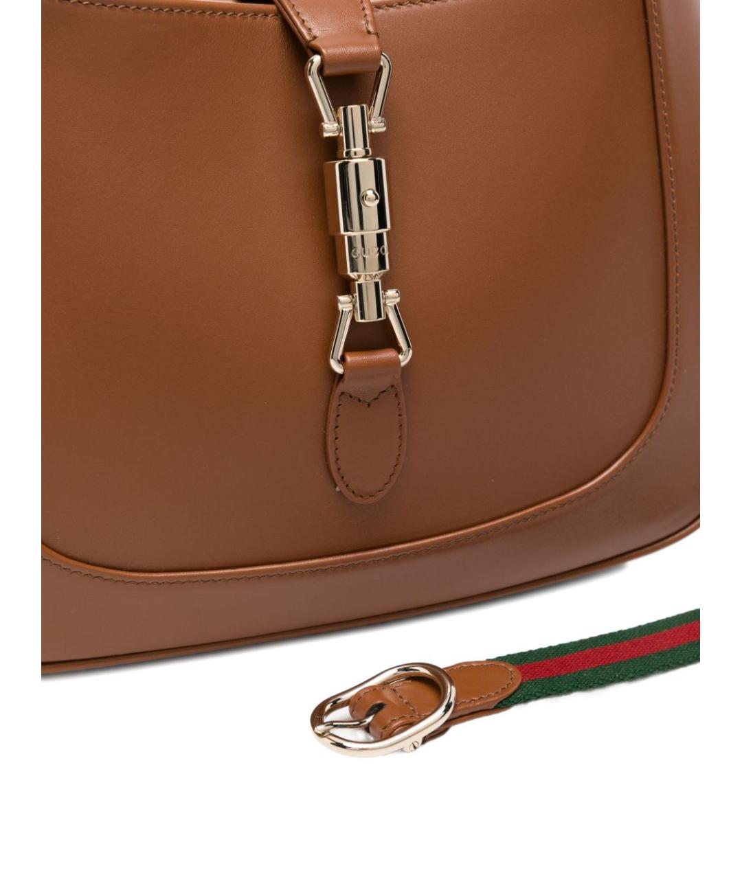 GUCCI Коричневая кожаная сумка с короткими ручками, фото 4