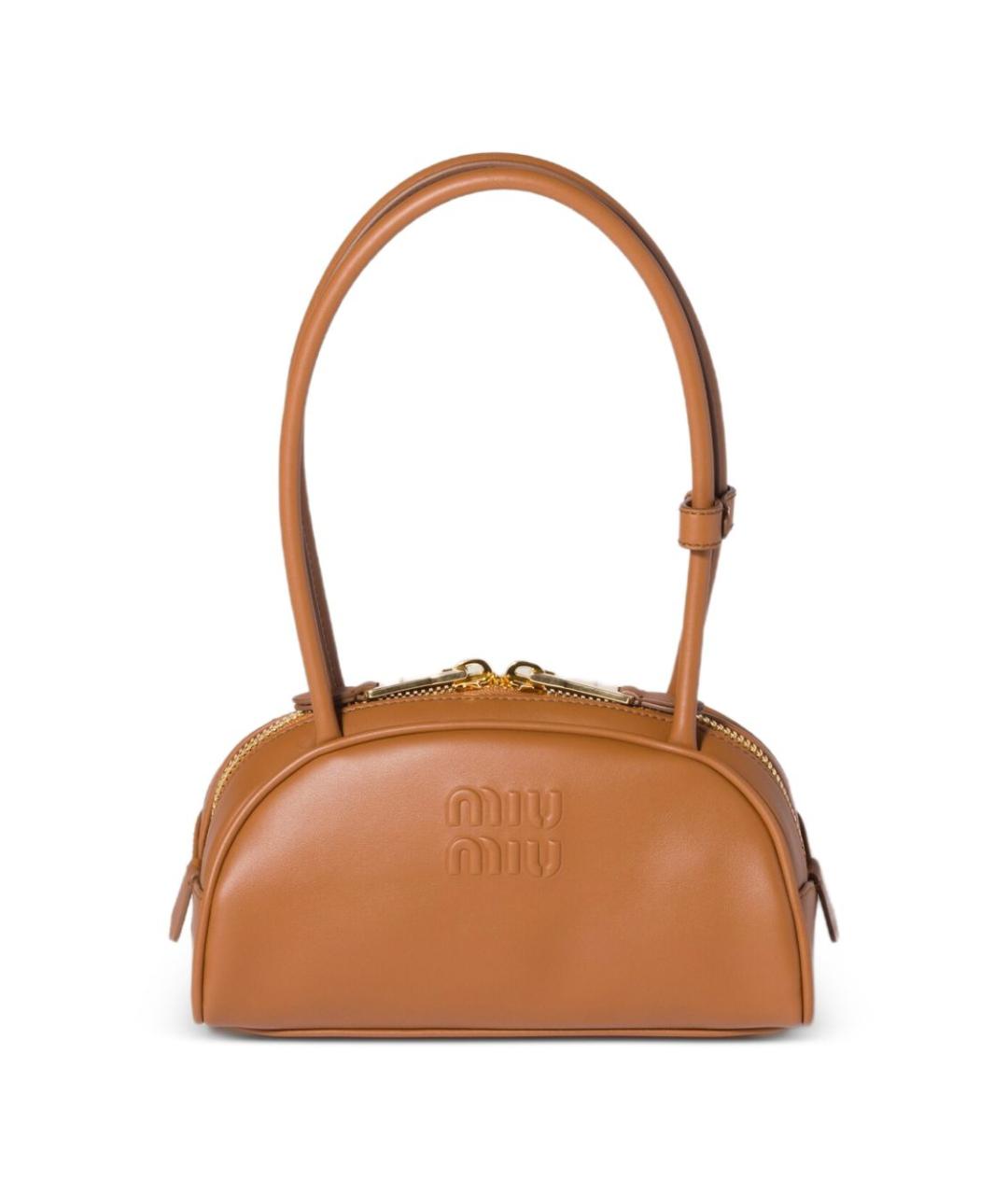 MIU MIU Коричневая кожаная сумка через плечо, фото 1