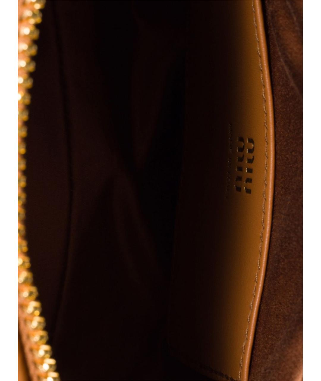 MIU MIU Коричневая кожаная сумка через плечо, фото 2