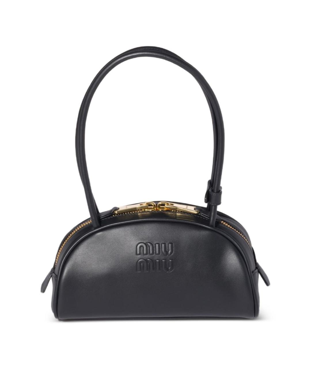 MIU MIU Черная кожаная сумка через плечо, фото 1
