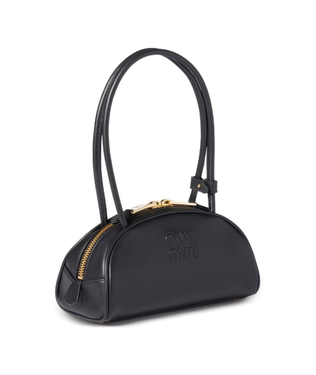 MIU MIU Черная кожаная сумка через плечо, фото 3