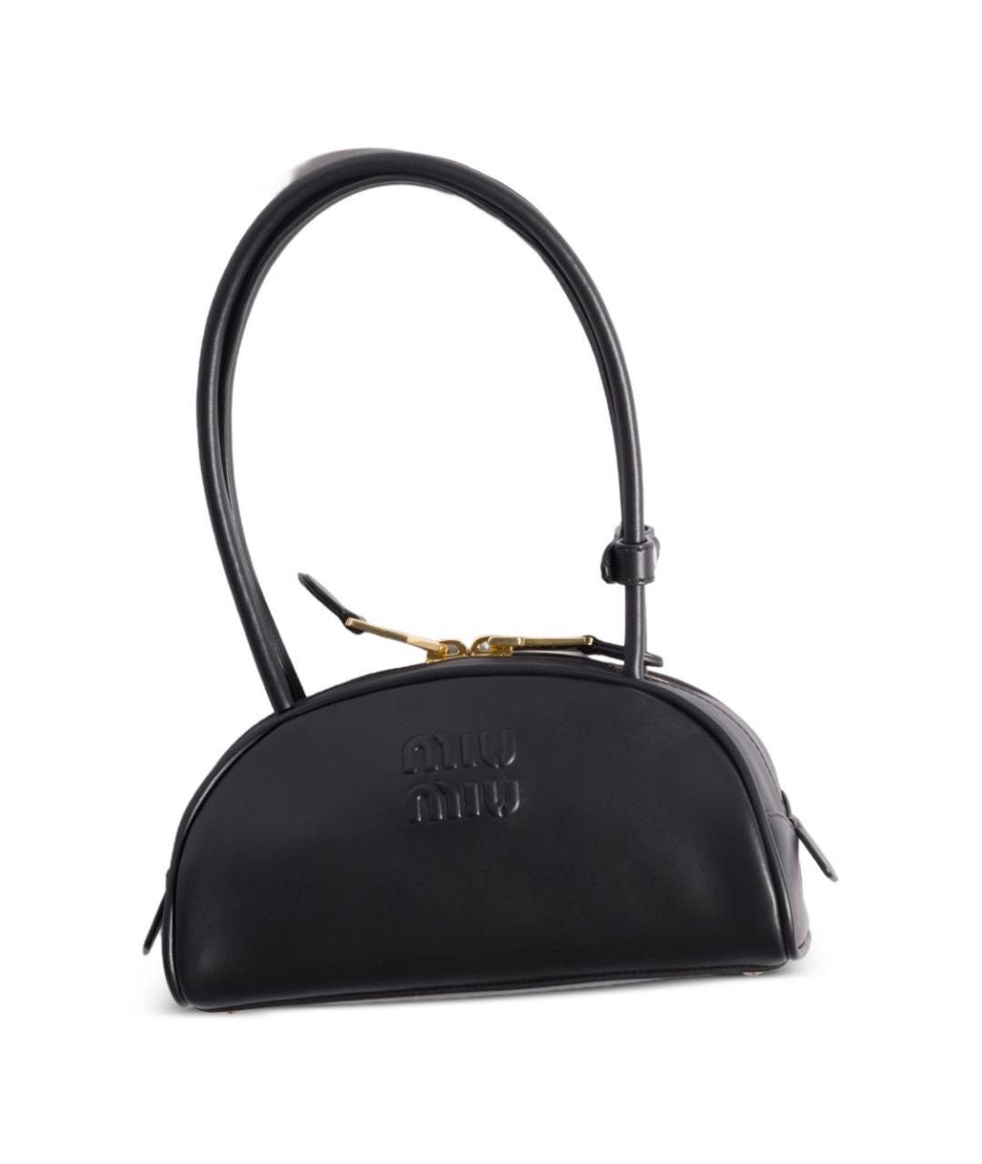 MIU MIU Черная кожаная сумка через плечо, фото 4