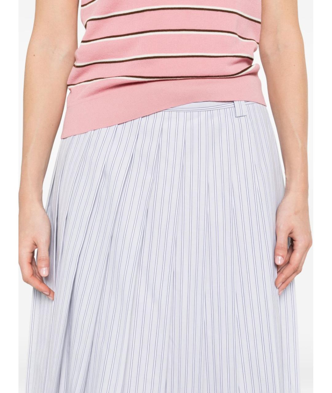 MIU MIU Голубая хлопковая юбка миди, фото 5