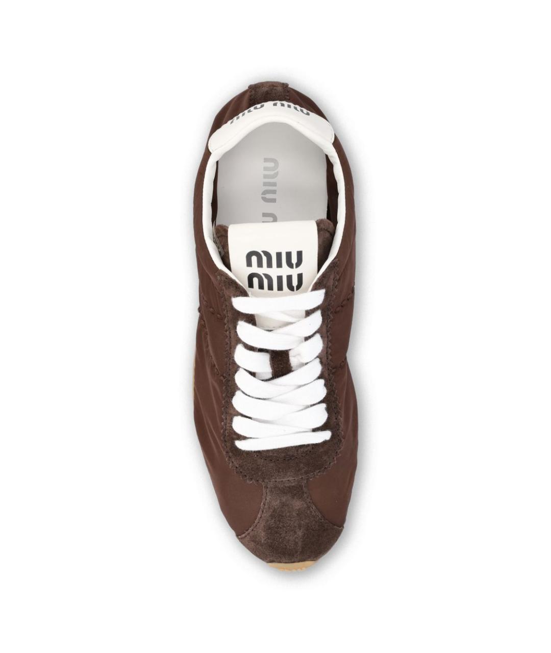 MIU MIU Коричневые синтетические кроссовки, фото 3