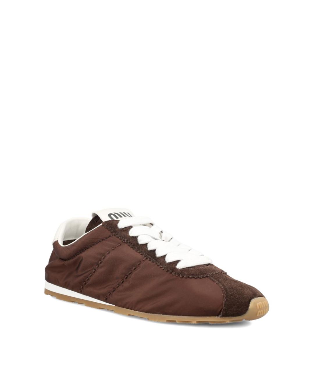 MIU MIU Коричневые синтетические кроссовки, фото 2