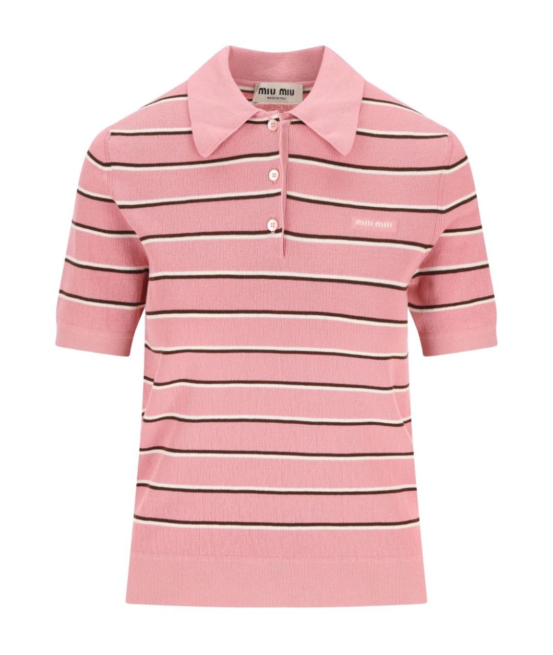 MIU MIU Розовая хлопковая футболка, фото 1