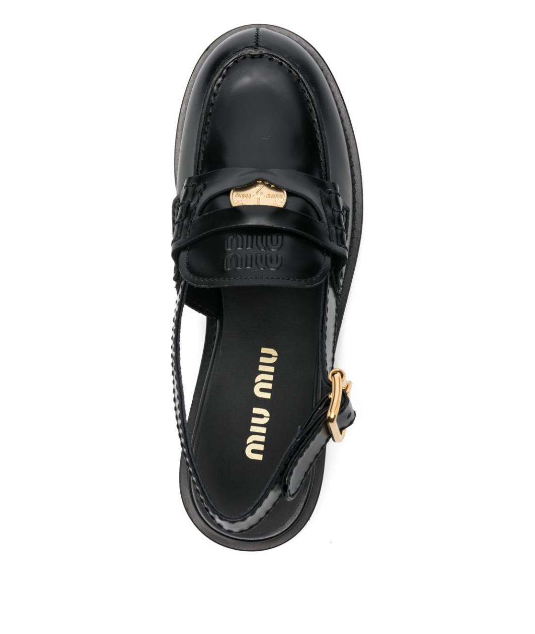 MIU MIU Черные кожаные лоферы, фото 2