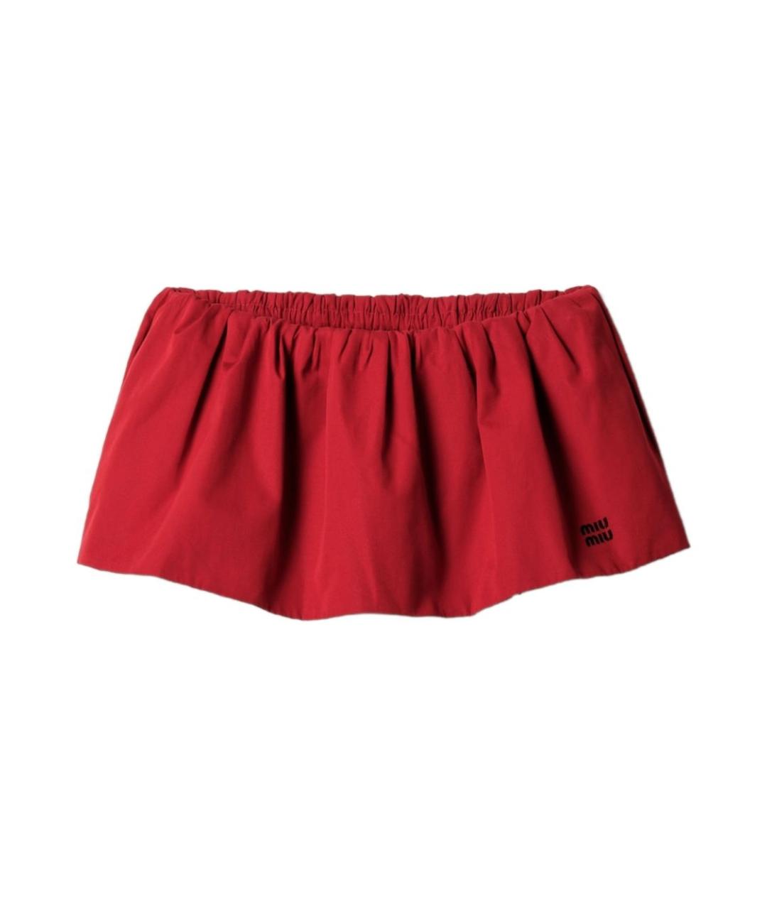 MIU MIU Красная хлопковая юбка мини, фото 1