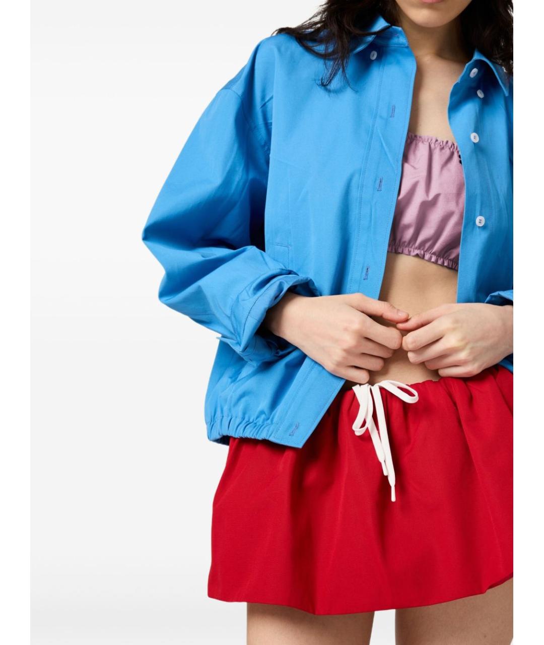 MIU MIU Красная хлопковая юбка мини, фото 3