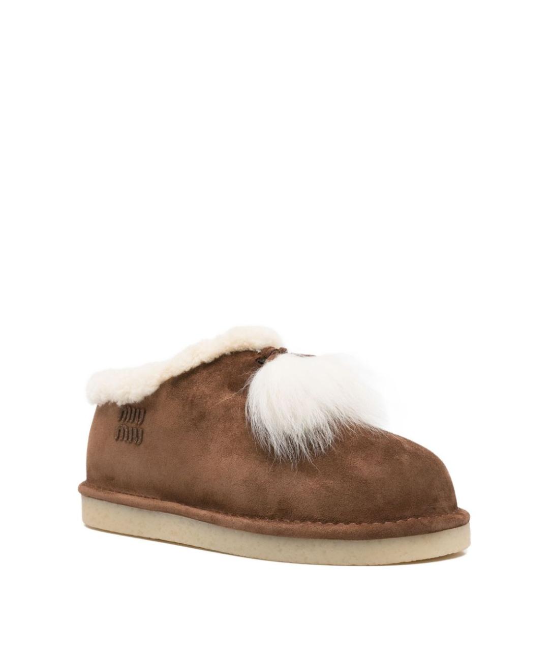 MIU MIU Коричневые замшевые ботинки, фото 3