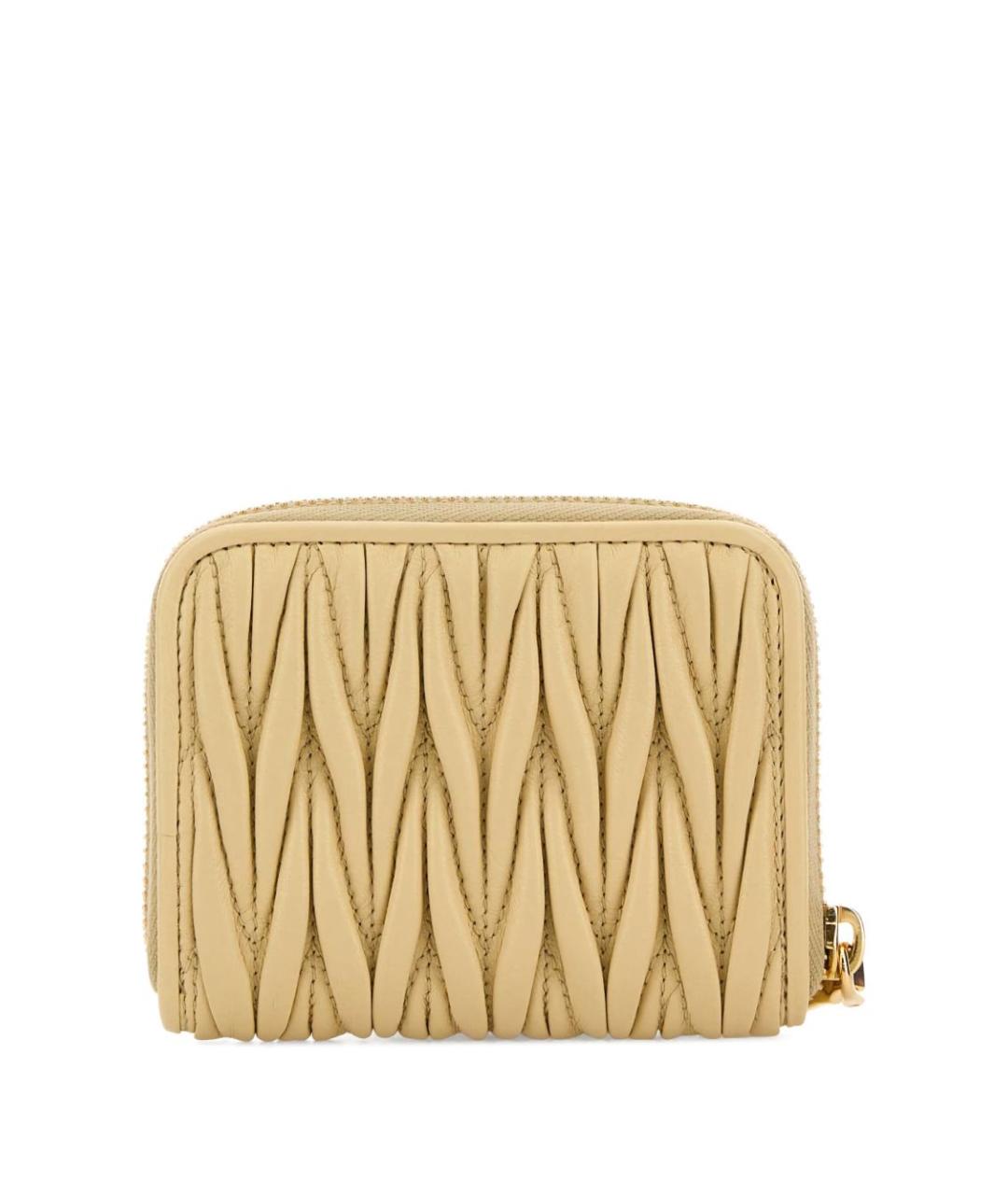 MIU MIU Бежевый кожаный кошелек, фото 2