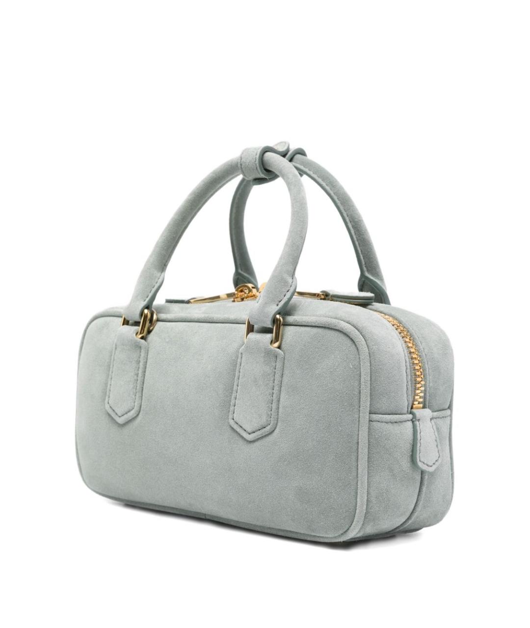 MIU MIU Голубая замшевая сумка с короткими ручками, фото 3