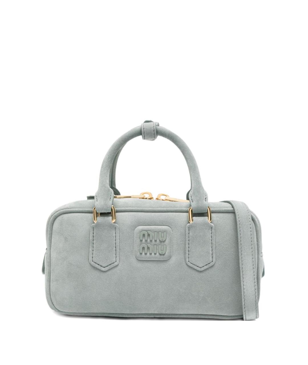 MIU MIU Голубая замшевая сумка с короткими ручками, фото 1