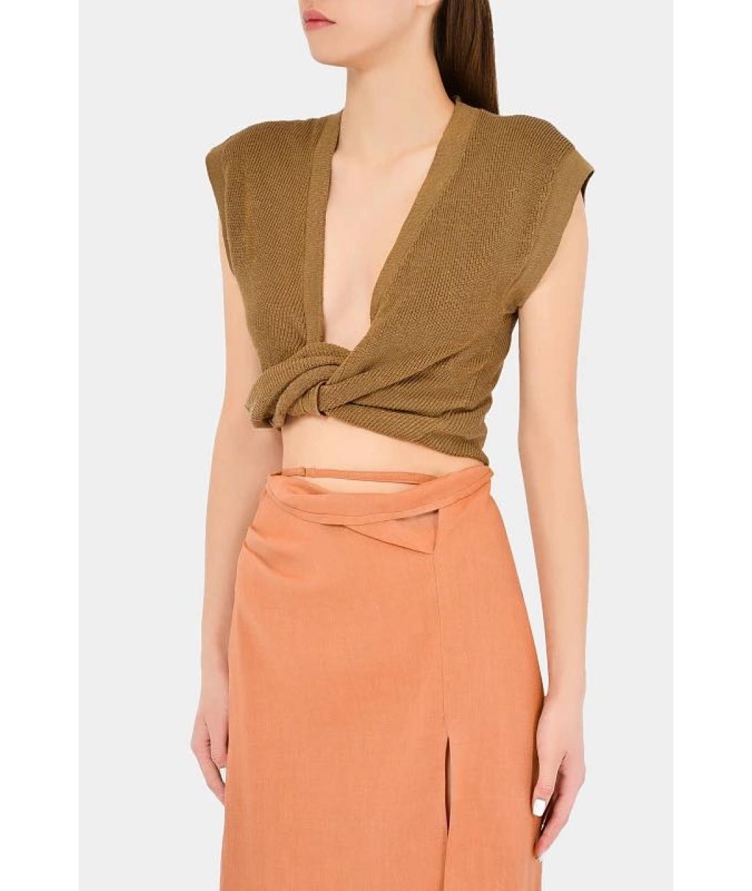 JACQUEMUS Коричневая майка, фото 2