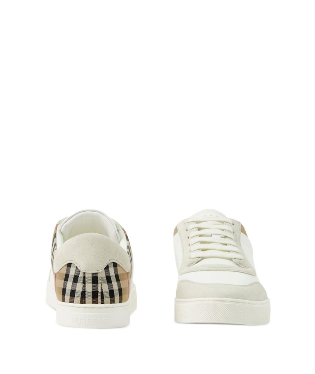 BURBERRY Белые кожаные низкие кроссовки / кеды, фото 2