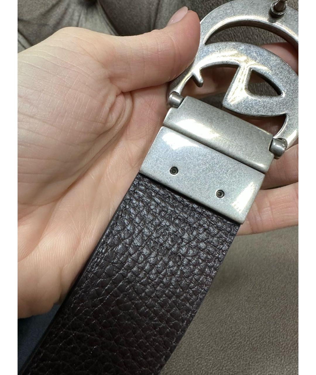 GUCCI Черный кожаный ремень, фото 4