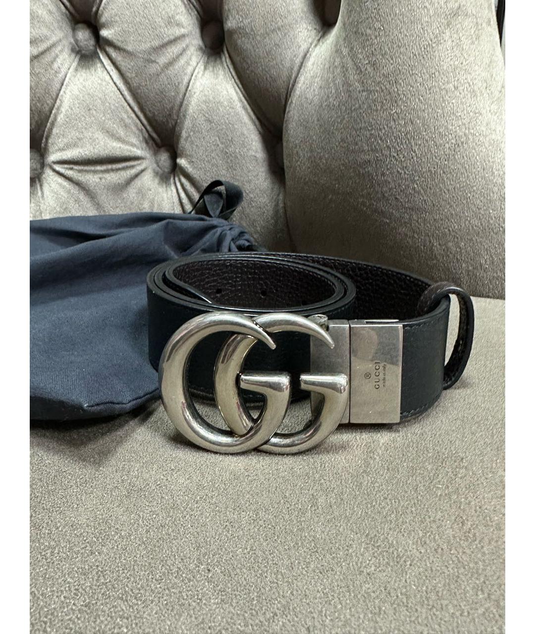 GUCCI Черный кожаный ремень, фото 6