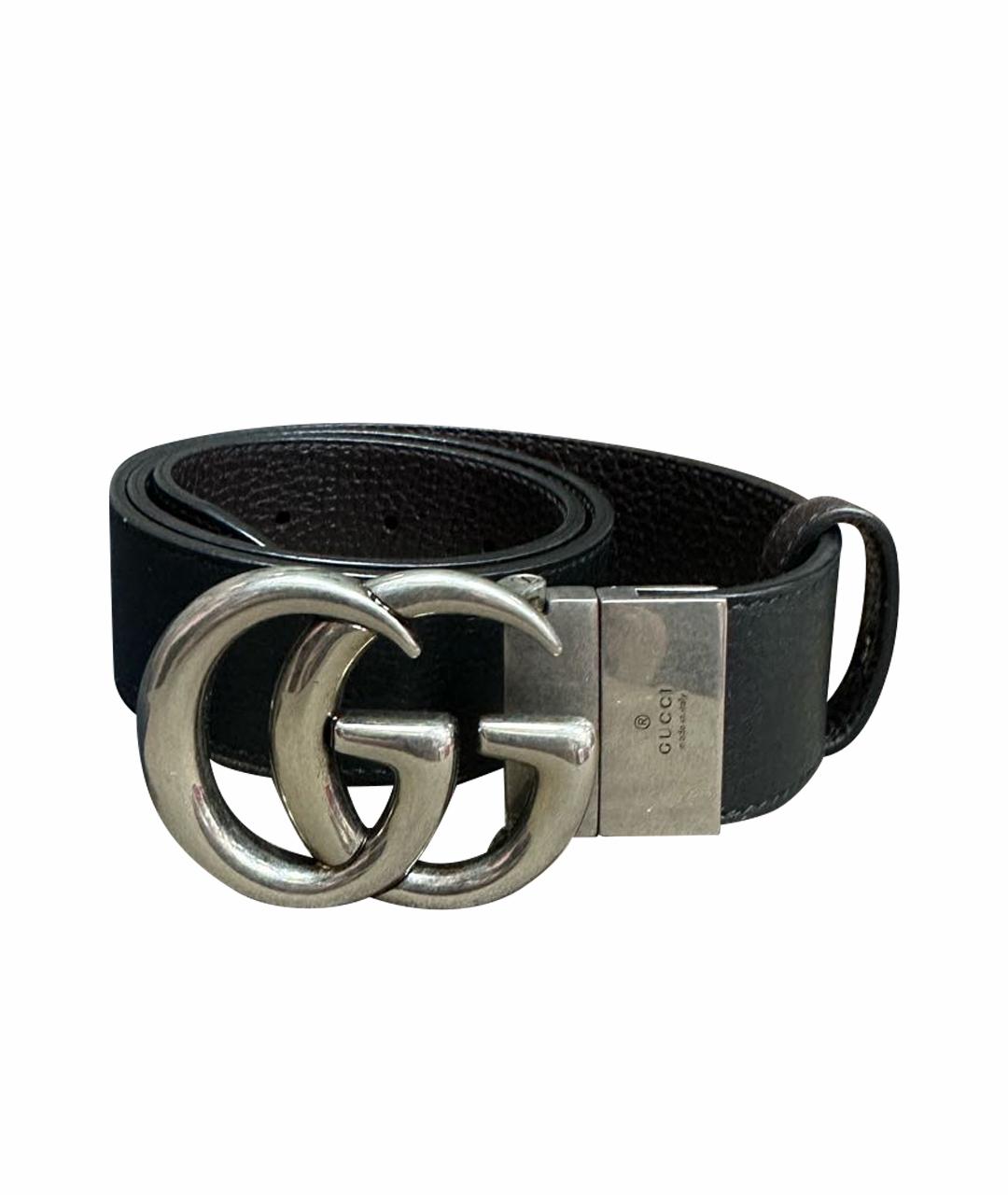 GUCCI Черный кожаный ремень, фото 1