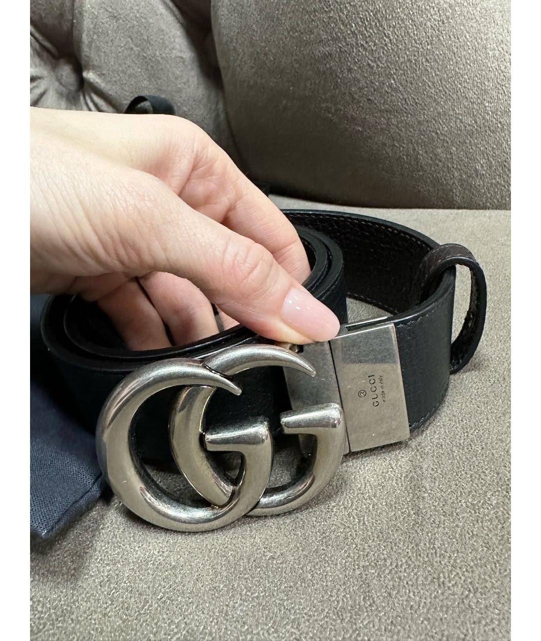 GUCCI Черный кожаный ремень, фото 2