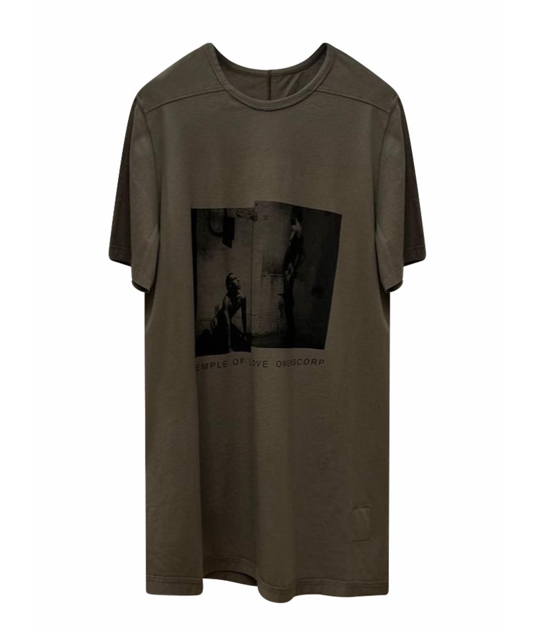 RICK OWENS DRKSHDW Коричневая хлопковая футболка, фото 1