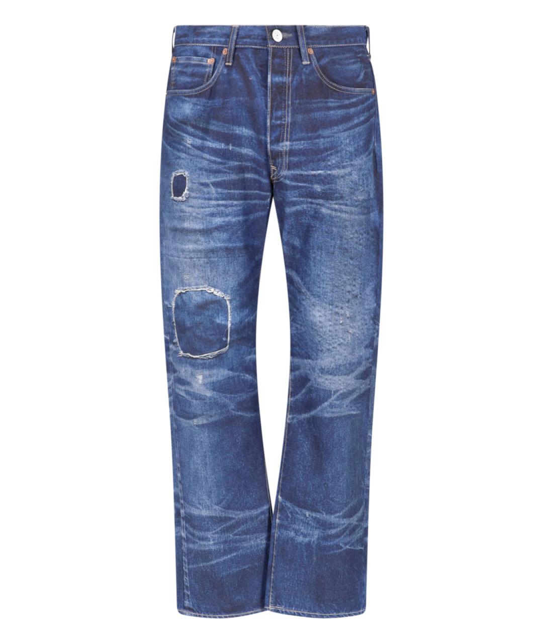 JUNYA WATANABE Синие хлопковые прямые джинсы, фото 1