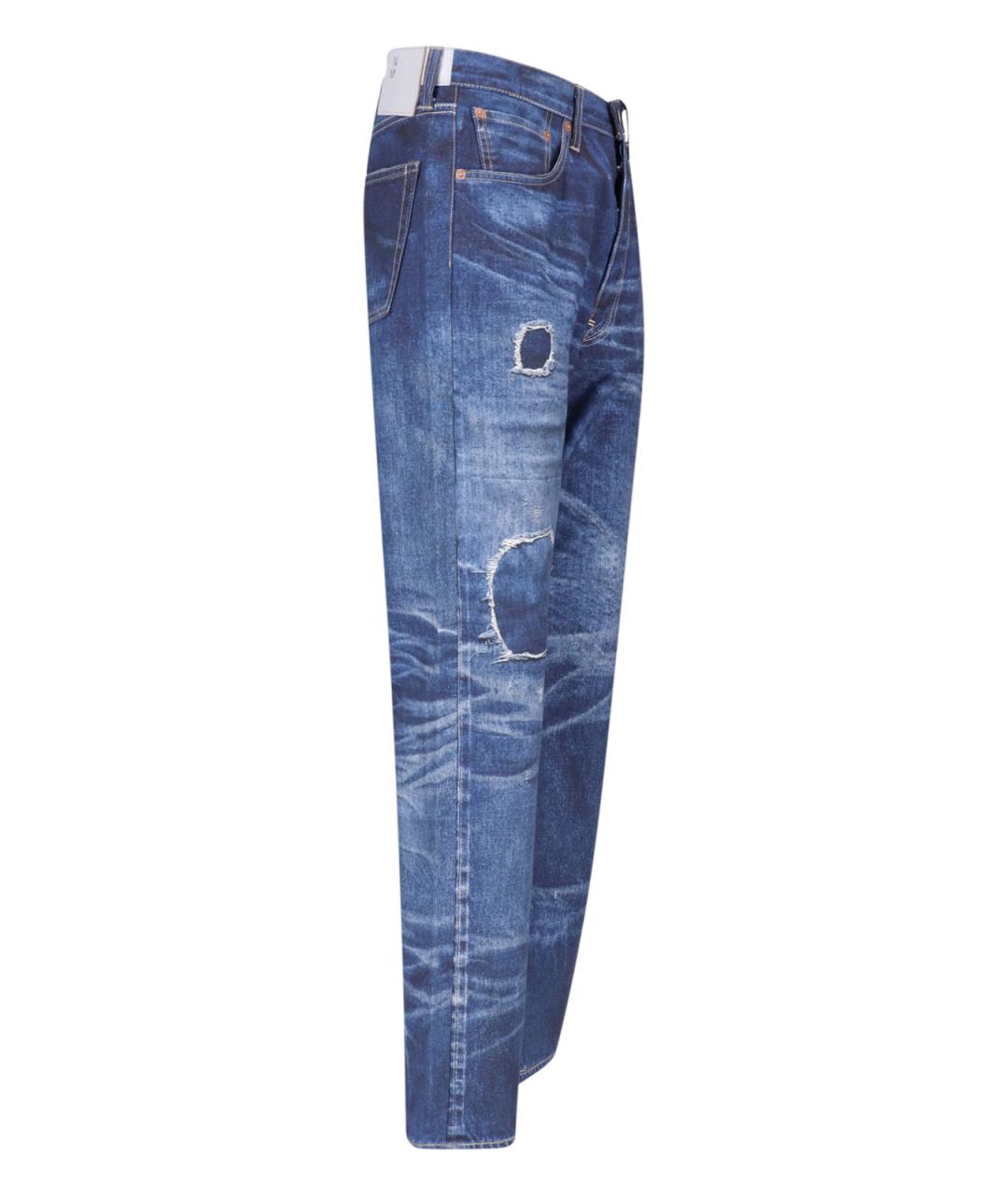 JUNYA WATANABE Синие хлопковые прямые джинсы, фото 3