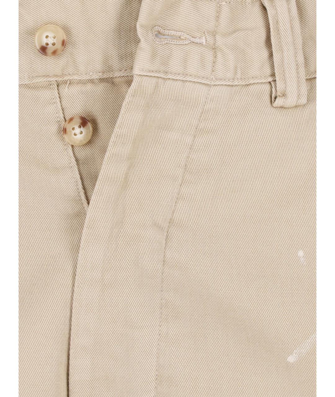 POLO RALPH LAUREN Бежевые хлопковые повседневные брюки, фото 5