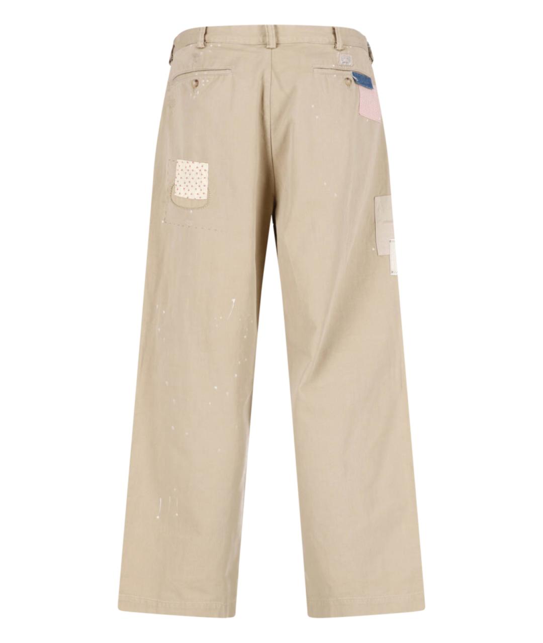 POLO RALPH LAUREN Бежевые хлопковые повседневные брюки, фото 2