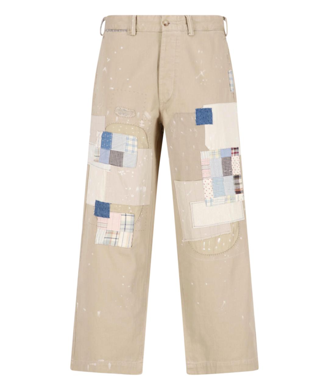 POLO RALPH LAUREN Бежевые хлопковые повседневные брюки, фото 1