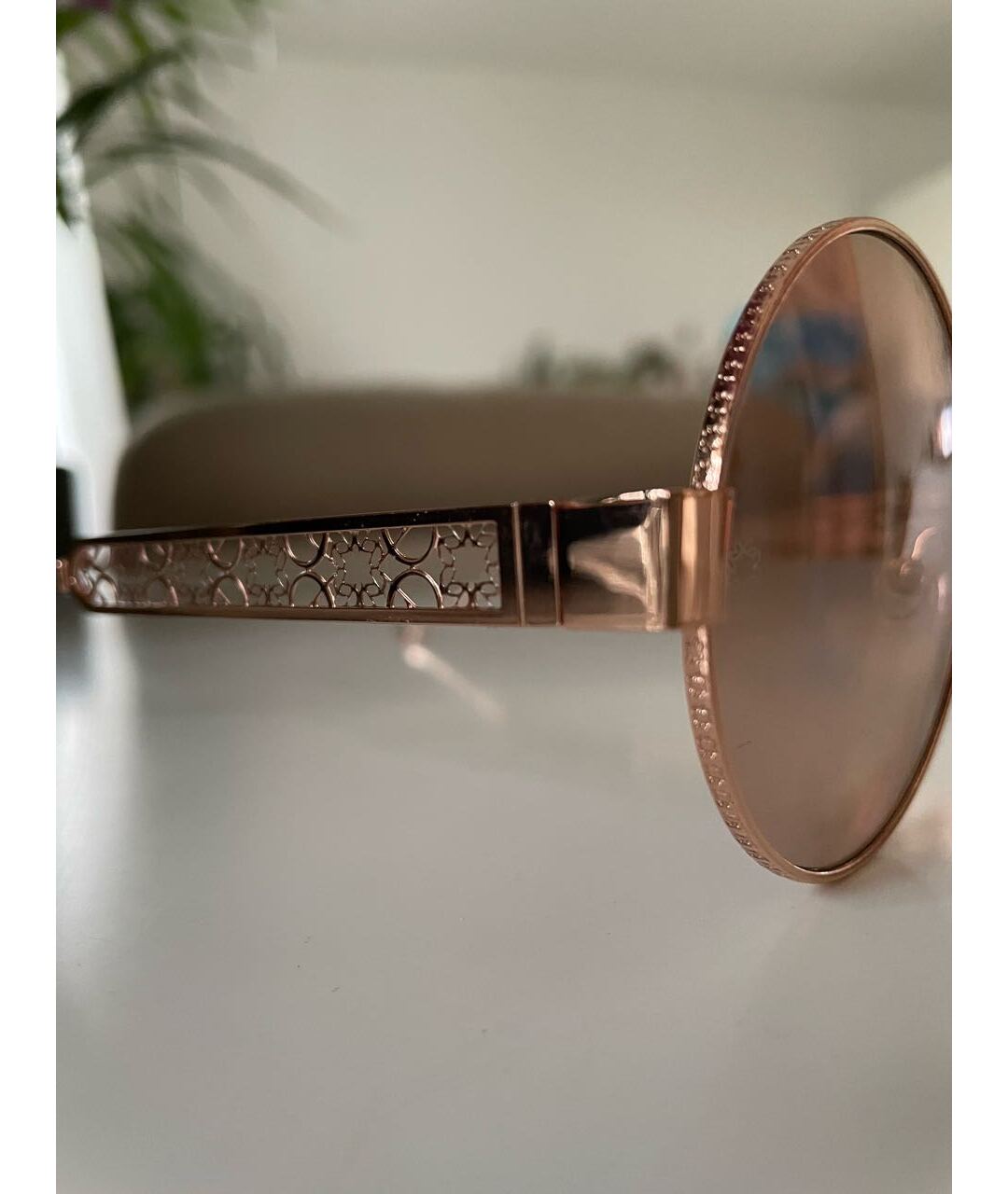 ELIE SAAB Розовые металлические солнцезащитные очки, фото 5