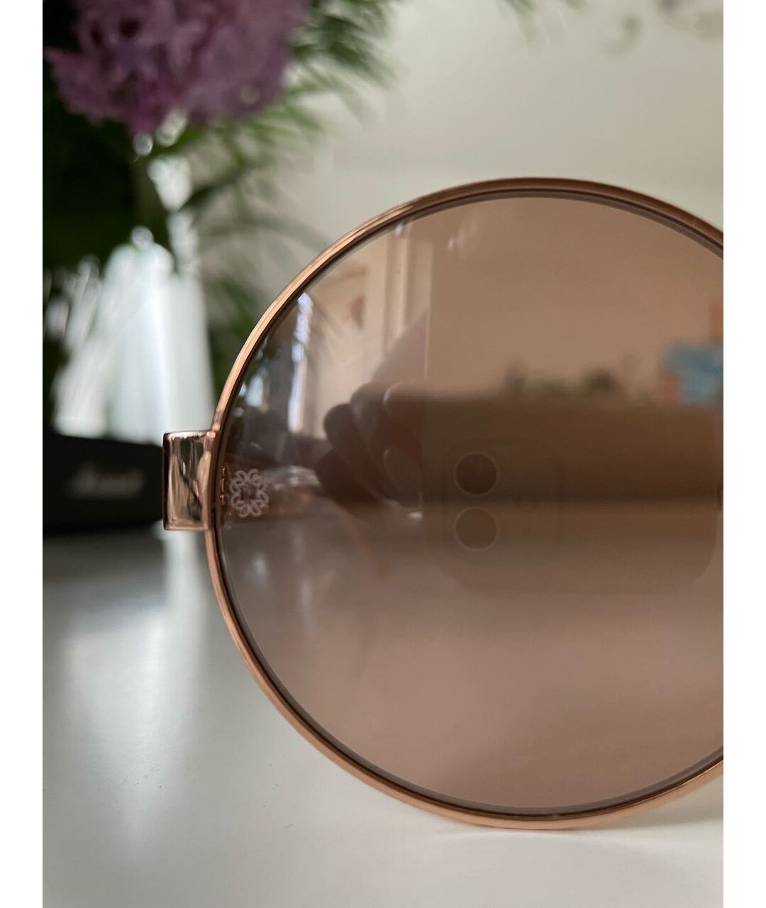 ELIE SAAB Розовые металлические солнцезащитные очки, фото 6