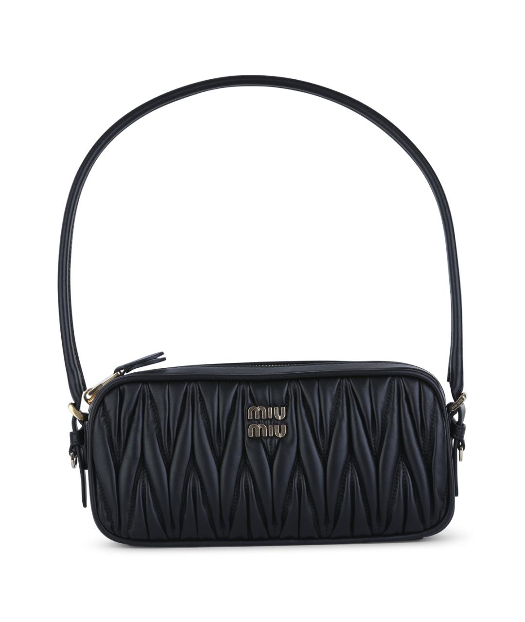 MIU MIU Черная кожаная сумка через плечо, фото 1